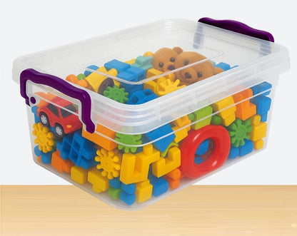 BH | 5L - Small Plastic Storage Box Bin with Lids - Pack of 2 | Stackable Clear Plastic Storage Container Use for Home, office, Kitchen