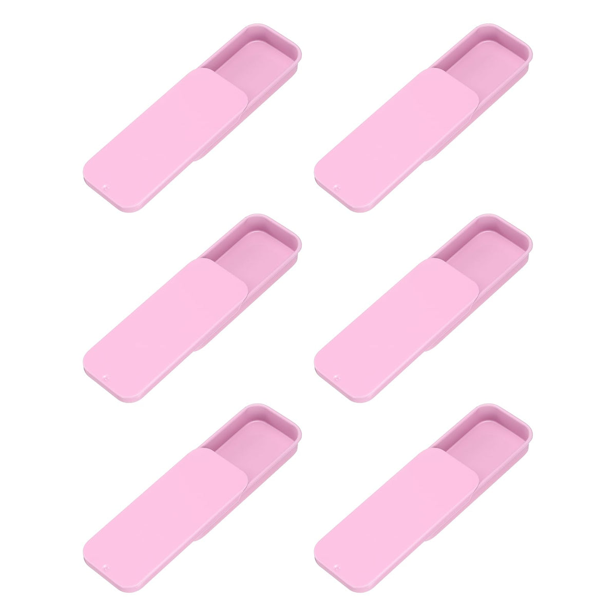 sourcing map 6Pcs Slide Top Tin Containers, Mini Metal Empty Tins Box with Sliding Lids, 3.1"x1.3"x0.4" Rectangular Storage Organizers for Lip Balm