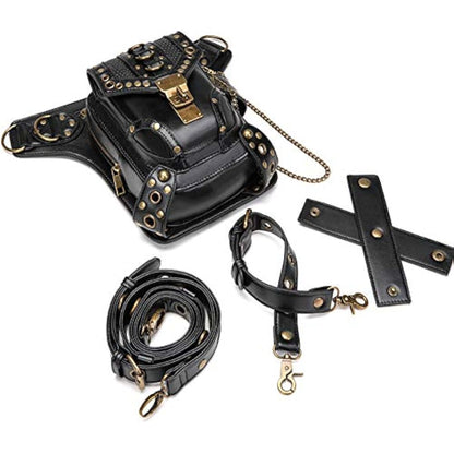 FiveloveTwo® Men Women Multi-Purpose Tactical Drop Leg Arm Bag Pack Hip Belt Waist Messenger Shoulder Fanny Packs Steampunk Bag Wallet Purse Pouch Bag