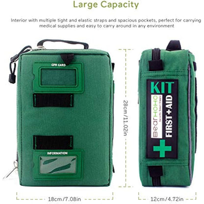 255PCs Pro First Aid Kit Emergency Survival Trauma Kit Medical Kit with Labeled Compartments for Boat Car Truck Camping Hiking Travel & Backpacking