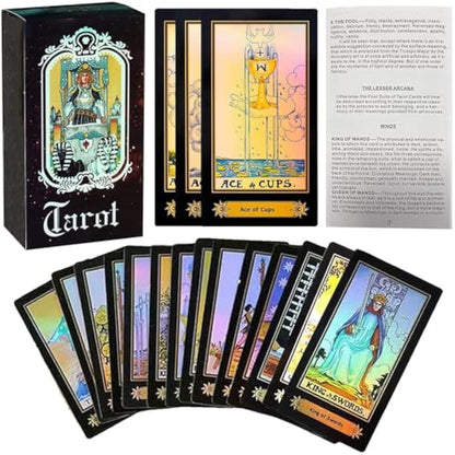 LHKJ 78 Tarot Cards Set,Tarot Deckwith English Instructions Classic Telling Game Card Set,Fate Forecasting Game for Beginners