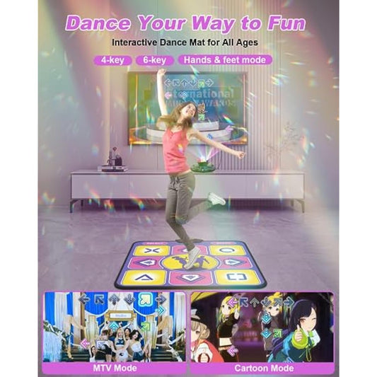 Acelufly Electronic Dance Mat, Interactive Dance Mat for TV with Camera, Christmas/Birthday/Valentine's Day Gifts Dance Game Mat for Boys Girls Kids Adults