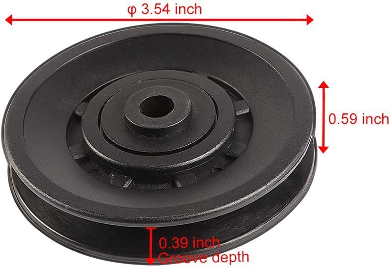 Topfinder 90mm Universal Bearing Pulley Wheel for Gym Fitness Equipment Cable Machine Wearproof Spare Part (12Pcs)