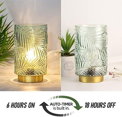 MJ PREMIER Table Lamps Battery Operated for Home, Battery Operated Lamps Indoor, Decorative Cordless Lamp with Timer, Battery Powered Lamps for Living Room/Bedroom/Tabletop/Entryway (S-Light Green)