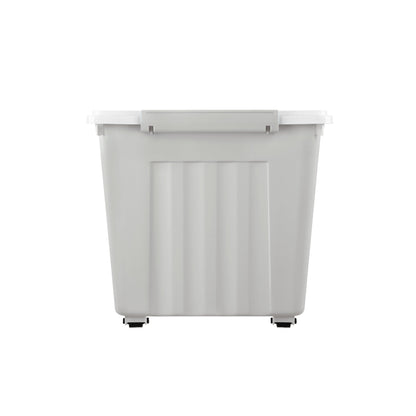 Cetomo 55L*6 Storage Boxes with Lids, Plastic Storage Box with Wheels and Secure Side Latches, Stackable & Nestable Organizer for Home, Office