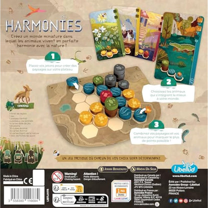 Libellud - Asmodee - Harmonies - Board Games - Family and Friends Games - Creation of Landscapes and Habitats for Animals - Strategy and Creativity - For Ages 10 and Above - French Version