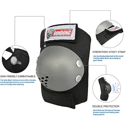 Youth/Kids Knee Pads Elbow Pad Wrist Guards Protective Gear Set for 3-15 Years Child Roller Skates Skateboard Inline Rollerblading Cycling BMX Bike Skating Scooter Riding and Other Outdoor Sports