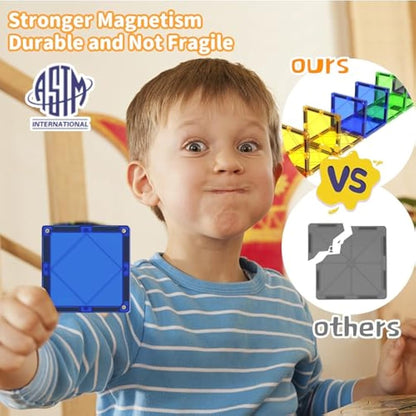 Magblock 120 PCS Magnetic Blocks, Magnetic Tiles Building Blocks for Kids Toys丨Magnet Toys Set 3D Building Blocks for Toddler Boys and Girls