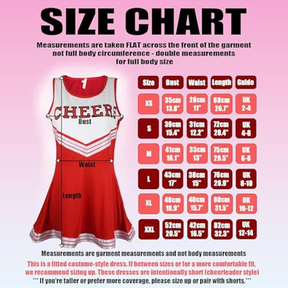 Cheerleader Fancy Dress Outfit Uniform High School Costume With Pom Poms Black And Purple Cheerleader, Large