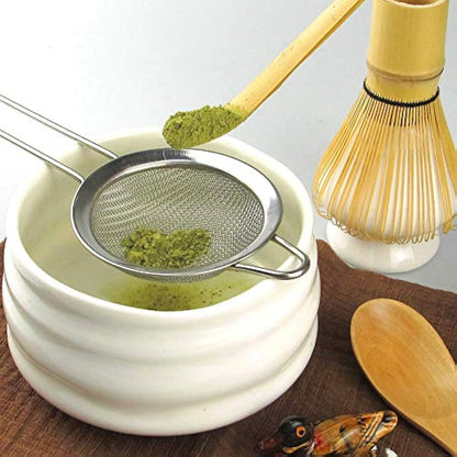 Artcome Matcha Ceremony Kit for Japanese Tea Ceremony, Traditional Matcha Bowl, Whisk, Tea Scoop, Matcha Powder Strainer, Matcha Tea Set for Making Usucha, Koicha and Matcha Latte (White)
