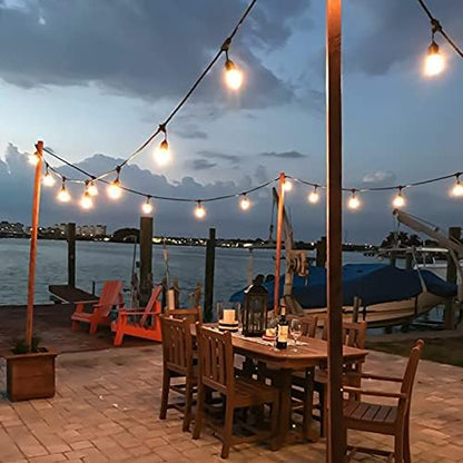 Meidaoduo 15M Festoon Lights Outdoor IP65 50FT Outdoor String Lights with 15+1 Shatterproof Bulbs 2700K for Patio Pergola Gazebo Backyard Fence Garden Lights Linkable