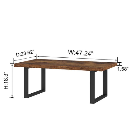 IBF Coffee Table Living Room Wooden Center Coffee Tables 120cm Rustic Brown