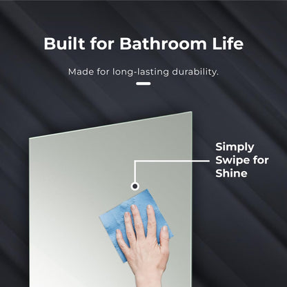 iBathUK Storvue Wall Mounted Corner Bathroom Mirror Cabinet, Frameless Triangular Silver Mirror, Magnetic Catch, Modern Bathroom Storage