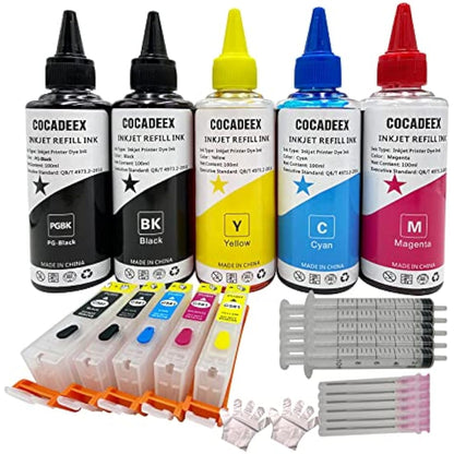 COCADEEX 580XXL Ink Refill Kits Replacement for Canon PGI-580XXL CLI-581XXL,for PIXMA TS6150 TS6151 TS6250 TS6251 TS6350 TS6351 TS705 TR7550 TR8550 TS9550 TS9551C Printer (PGBK BK C M Y)