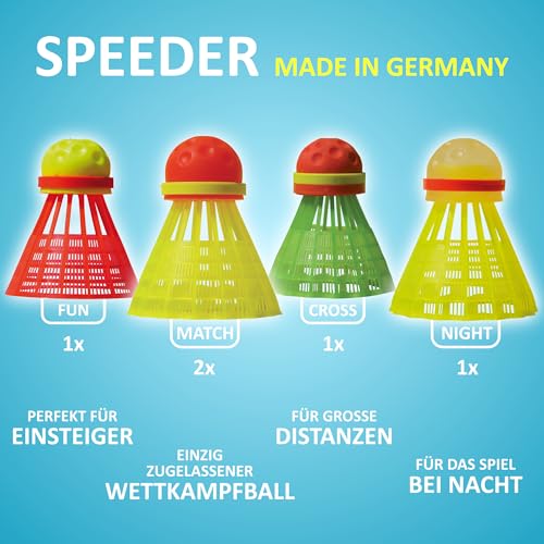 Speedminton S700 Set Speedminton S700 Set - Original Speed Badminton/ Crossminton All-round Set That Includes 2 Rackets, 5 Speeder Tube, Easy Court,