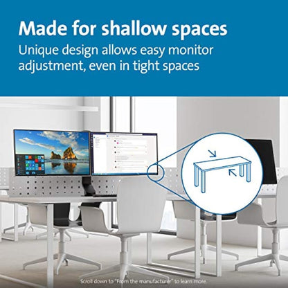Kensington Monitor Arm with Vesa Mount - Dual Monitor Arm for Home Office Height Adjustable Settings, Black, K55513WW