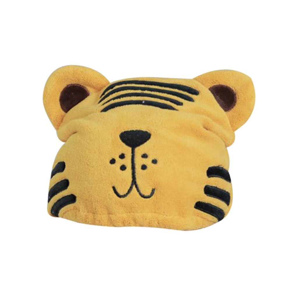 FOMIYES Cartoon Animal Dry Hair Hat for Women and Kids Microfiber Hair Drying Cap Soft Coral Fleece Quick Absorbent Shower Towel Wrap Elastic Fit