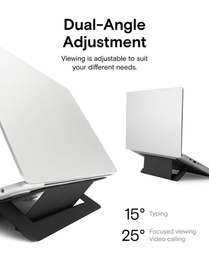 MOFT Laptop Stand for Desk, Adhesive Airflow Laptop Stand with Open Design for Heat Dissipation, 2 Adjustable Viewing Angles