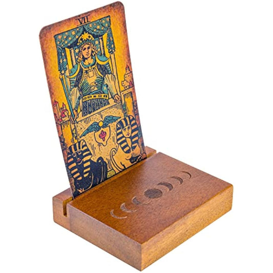 Curawood Tarot Card Holder Stand - Display Your Daily Card Draw - 8.9 cm Small Tarot Card Stand - Witchcraft Supplies, Tarot Accessories, Witchy Gifts, Pagan & Wiccan Altar Supplies, Divination Tools