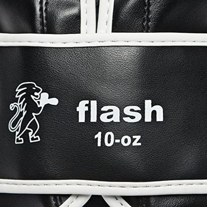 LEONE 1947, Flash Boxing Gloves, Unisex Adult, Black, 16 OZ, GN083