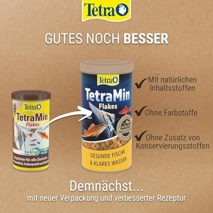 TetraMin Flakes - fish food in flake form for larger ornamental fish, balanced mixture for healthy fish and clear water, 250ml Can