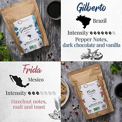 Organic Coffee beans | Arabica Whole Beans 4x250g | Hand-roasted | Coffee Gift Idea
