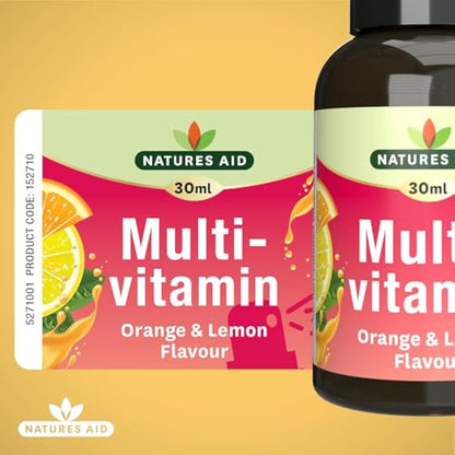 Natures Aid Multivitamin Daily Oral Spray 30ml - Natural High Strength Supports Energy Tiredness Fatigue Healthy Immune & Nervous System - Pill Tablet Capsule Free Liquid Supplement 2-Month Supply
