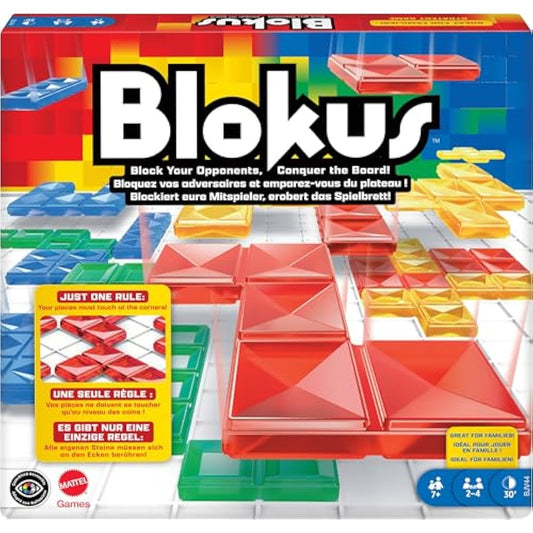 Mattel Games Blokus, Family Board Game for Kids and Adults for Party Game Night, Strategy Game, Engaging Gift for Kids, 2 to 4 Players, Ages 7 and Up, BJV44