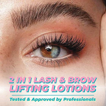 MIYA LASH 2 in 1 Lash Lift & Brow Lamination Lotion Set | Sachet Refill for Lash Lift Kit & Eyebrow Perm | Fast Acting 3-Step Lifting, Setting Lotions with Nutrition Serums | 10 Treatments | Salon Use