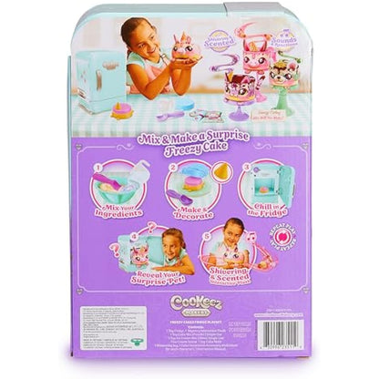 Cookeez Makery Freezy Cakez Mix & Decorate your plush best friend! Place your cake mix in the freeze And Be Amazed When A Scented, Shivering, Interactive Plush Friend comes out!