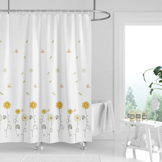 Tennove Shower Curtain 240x200cm Drop Mildew Resistant Waterproof Polyester Bathroom Shower Curtain Liner Long Washable Decorative Bath Curtain with