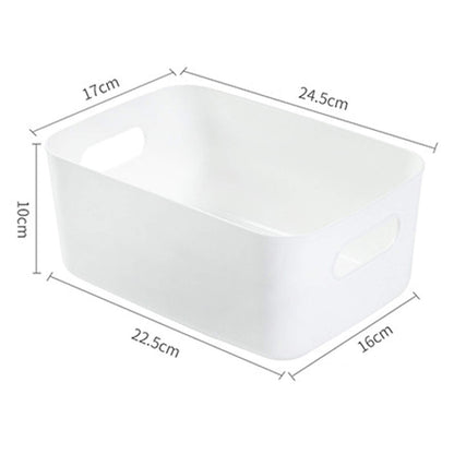 JMYDecor Storage Boxes,Rectangular Box, Set of 3 Plastic Studio Baskets Organiser For Kitchen, Home, Office Bathroom