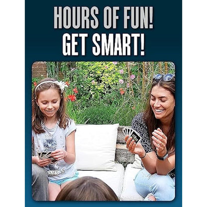 SMART CARDS Trains, Gift, Stocking Filler, Travel Card Game, 7 games in 1, Pairs, Snap, Trumps, Rummy, Memory Quiz, Trivia, Age 5+, 1-8 Players