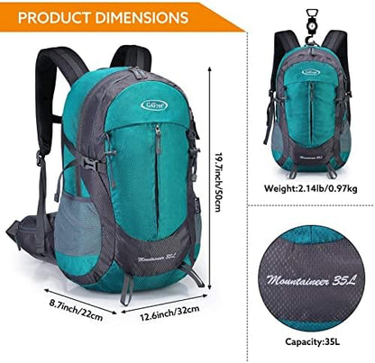 G4Free 35L Waterproof Hiking Backpack Outdoor Backpack Trekking Daypack for Camping Hiking Backpacking Climbing with Rain Cover