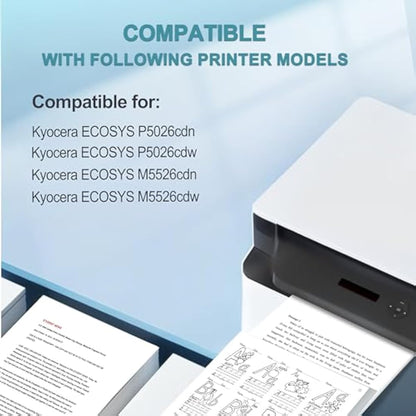 MEGOFFICE TK5240 Toner Cartridge Compatible for Kyocera ECOSYS TK-5240 TK5240K TK-5240C TK-5240M TK-5240Y for M5526cdn M5526cdw P5026cdn P5026cdw Toner(BK/C/M/Y, 4 Pack)