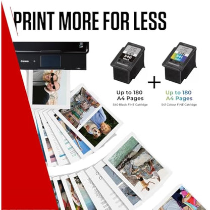 Canon Ink & Paper Multipack - PG-540/CL-541 Genuine Printer Ink Cartridges 2 Pack (1 x Black, 1 x Colour) & 4x6 Photo Paper (50 x Sheets)