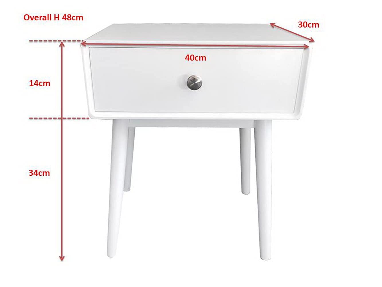 ASPECT Niva Bedside Table With One Drawer (White)