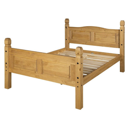 Corona Double Bed Frame High Foot End Mexican Solid Pine