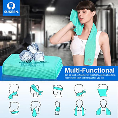 Sukeen Cooling Towel 20 Pack (40"x12") Ice Towel,Bulk Breathable Chilly Twoles,Microfiber Towel for Neck Face for Yoga,Sport,Running,Gym,Workout,Camping,Fitness,Travel & More Activities