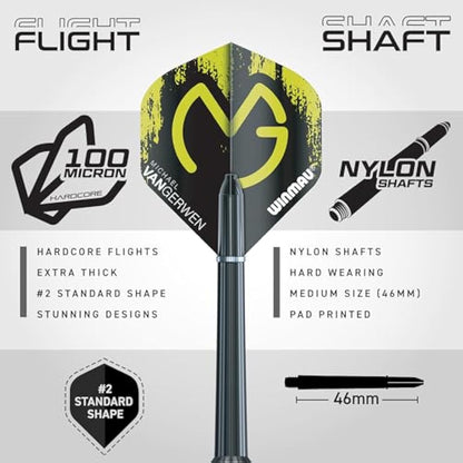 WINMAU Michael Van Gerwen MvG Gift Set - 50 Piece Dart Set with 4 Shafts, 4 Flights Plus Accessories