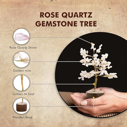 Wonder Care Rose Quartz Crystal Tree for Home Decorations Crystals and Healing Stones Witchy Room Crystal Decor Tree Crystal Gifts Gem Tree Christmas Tree Stands for Real Tree…