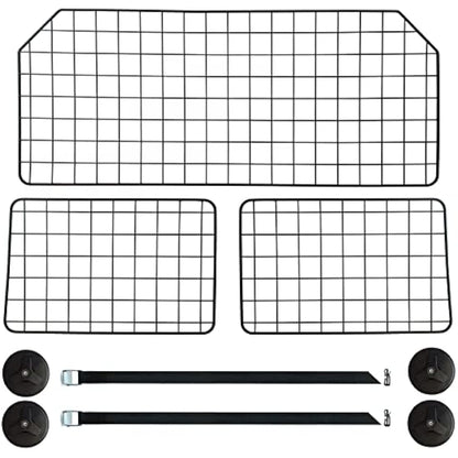 NOAMOO 38-66.5 Inches Dog Car Barrier for SUVs, Van, Vehicles, Adjustable Large Pet Barriers, Universal Fit Heavy-Duty Wire Mesh Dog Guard, Pet Divider Gate for Truck Cargo Area, Safety Car Divider