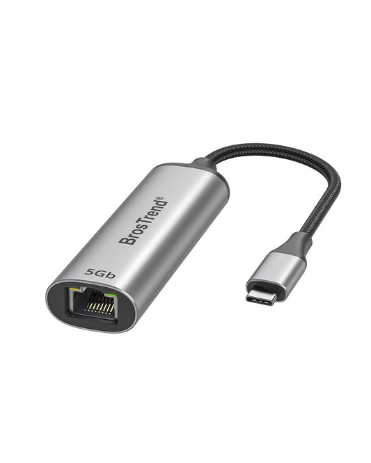 BrosTrend 5Gb USB C to Ethernet Adapter, Aluminum USB 3.2 Type-C to RJ45 Network Adapter Plug & Play for Windows MacOS etc. Compatible with Laptop