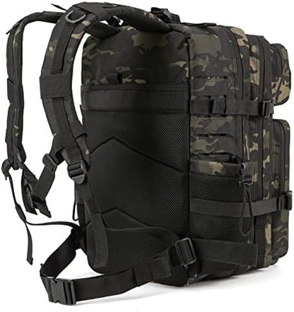 QT&QY Military Tactical Backpacks for Men Army Molle Daypack 25L/35L/45L Lage 3 Day Bug Out Bag Camping Hiking Rucksack with Bottle Holder