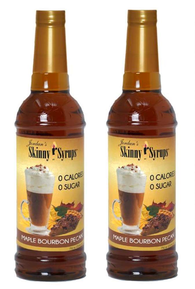 Jordans Skinny Traditional Sugar Free Syrups 750 ml 2 Bottles (Maple Bourbon Pecan)