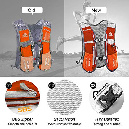 HINATAA Lightweight Running Hydration Backpack, 5L 190g Running Hydration Vest for Women and Men Cycling Running Climbing Hiking Vest Pack (Orange