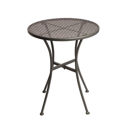 Bolero Weather Resistant Steel Round Bistro Table, Grey, 600mm, 600 mm