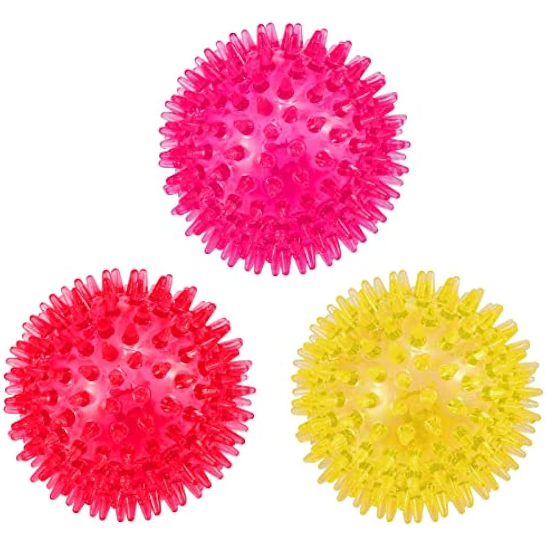 Petizer 3-Pack 6.5cm Squeaky Ball Toys for Dogs - Chew Spiky, Floatable Pool Toy, Toss Fetch for Puppy, Rubber TPR, Teeth Cleaning, Boredom Relief for Small and Medium Dogs