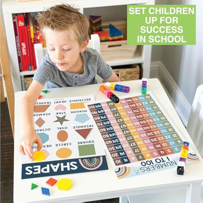 Hadley Designs 16 Boho Kids Educational Posters for Toddlers - Teacher Posters for Classroom Posters Elementary, Pre K Learning Posters for Toddlers 1-3