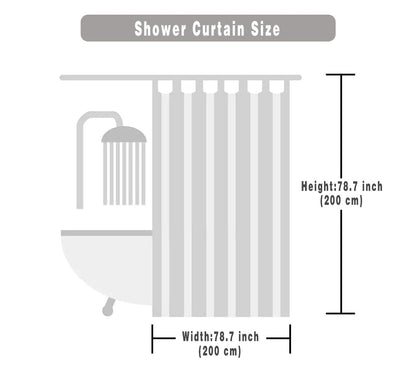 FSZhenZuan Shower Curtain 200x200cm Drop Water Repellent Shower Curtain with Hooks Washable Polyester Fabric Geometric Waves Decorative Bathroom